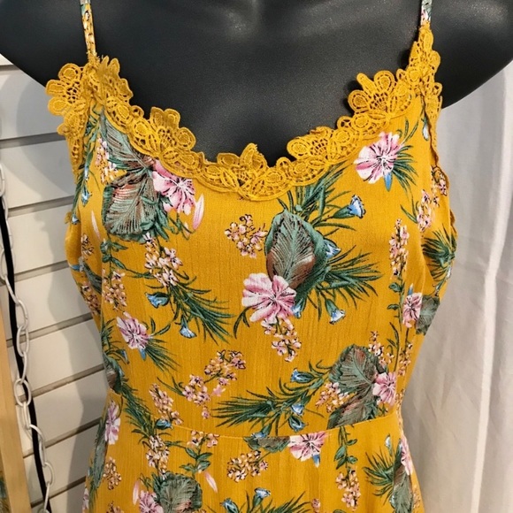 Mustard Floral Sheath Dress - Picture 4 of 4